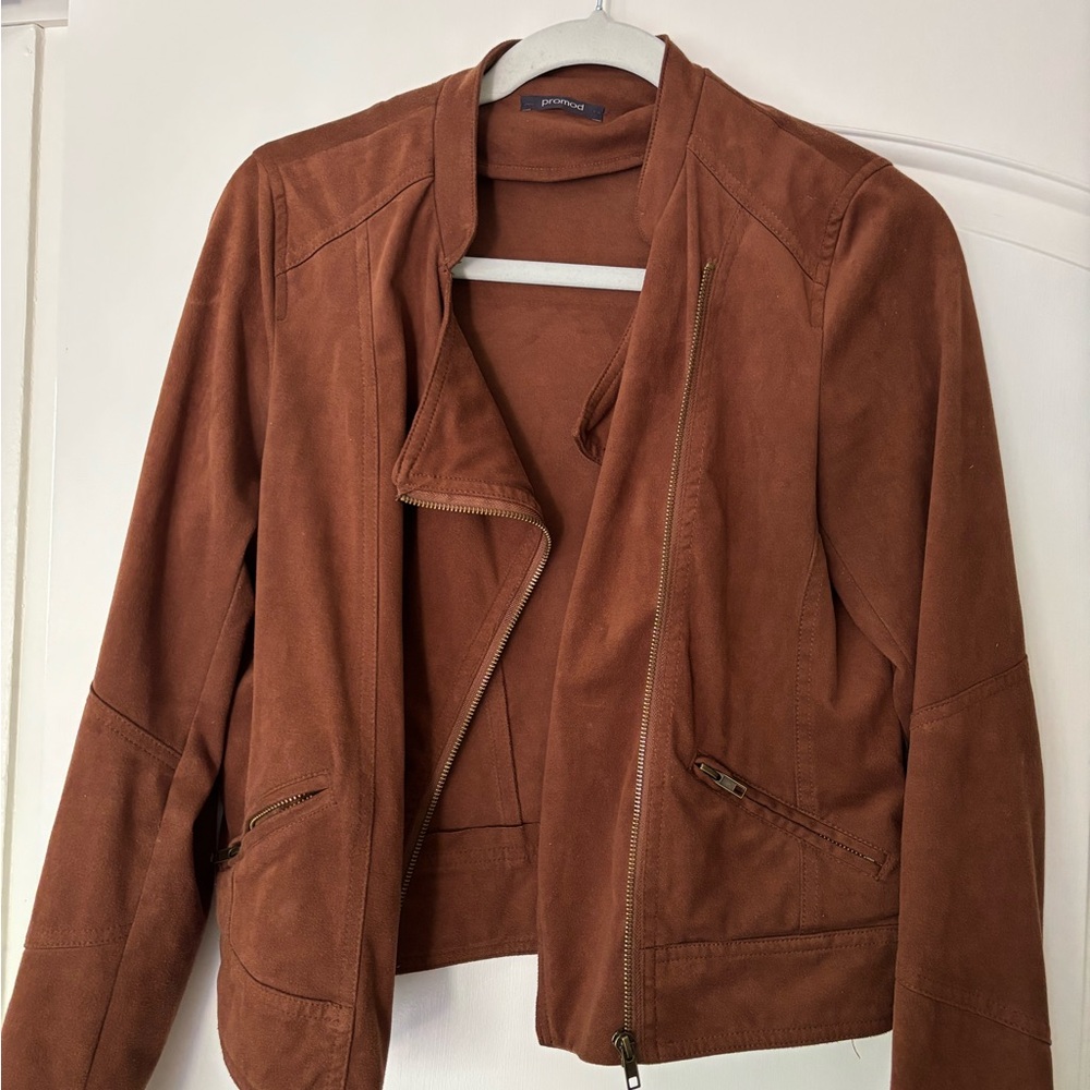 Brown Faux Suede Jacket
